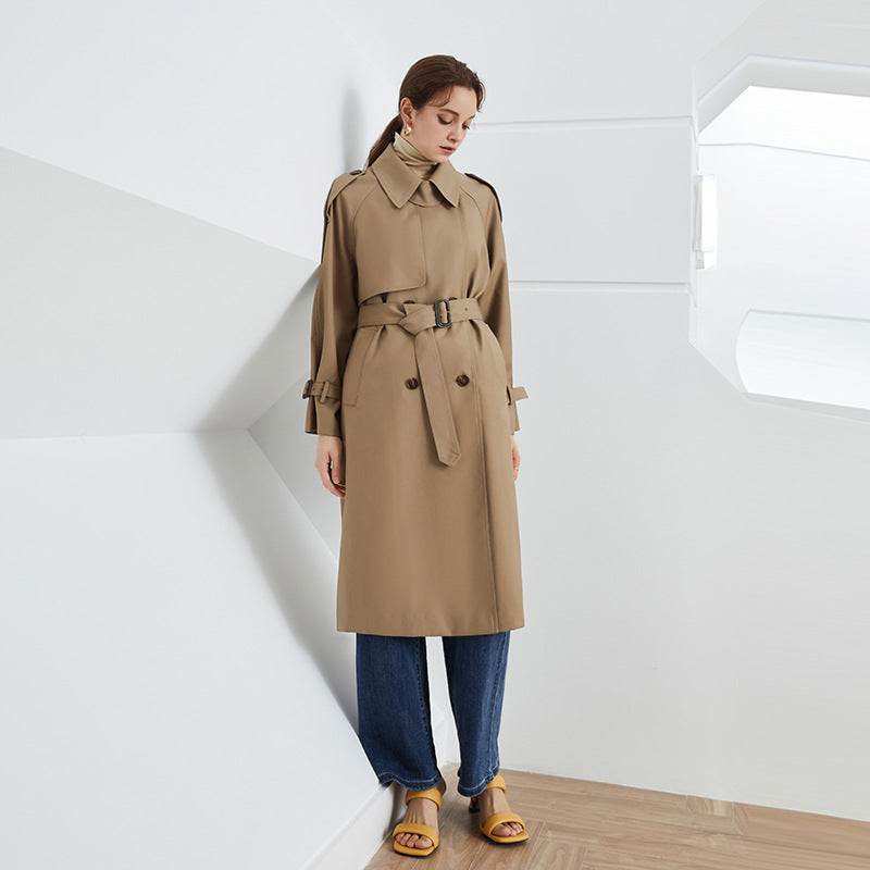 British Double Breasted Extended Trench Coat