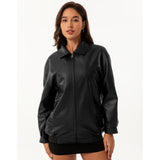 Oversize-Lederjacke für Damen