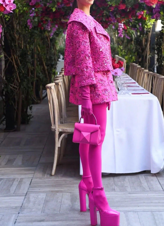 Star Rose Pink Stretch Leggings