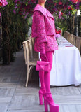 Star Rose Pink Stretch Leggings