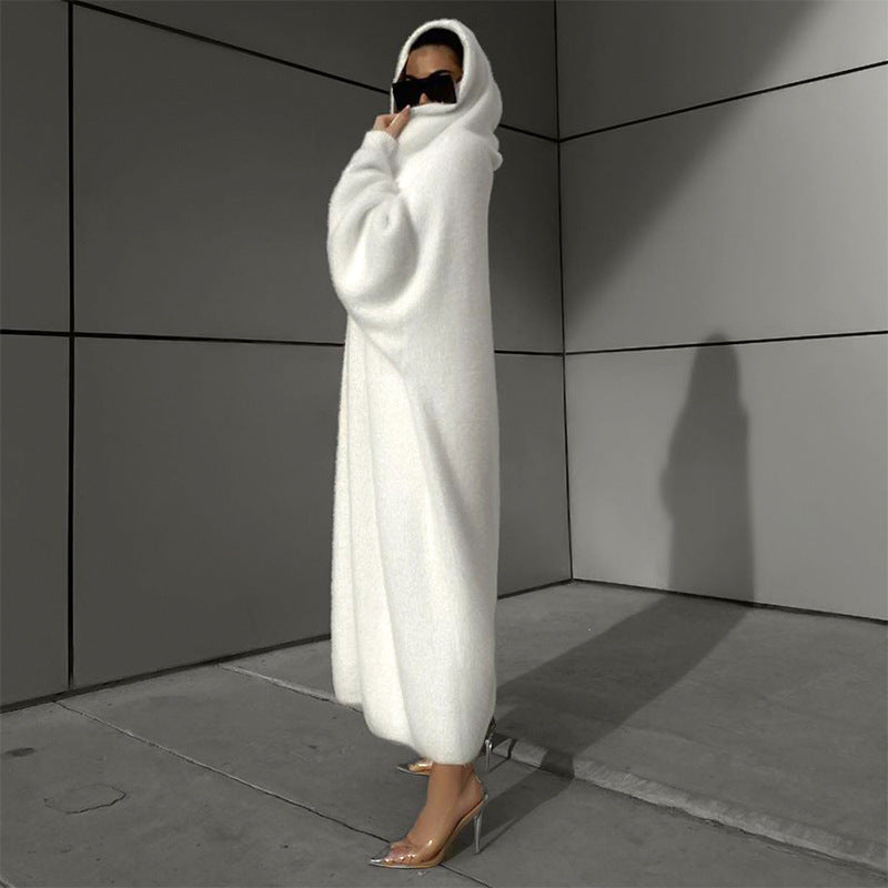 Bejirog Langer Winter-Windbreaker mit Kapuze