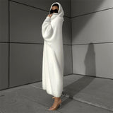 Bejirog Langer Winter-Windbreaker mit Kapuze