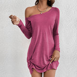 Loose Long-Sleeve Casual T-Shirt Dress
