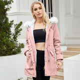 Winter Detachable Fur Hooded Cotton Coat