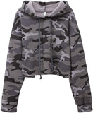 Sweat à capuche doublé polaire – Sweat-shirt de sport court à manches longues