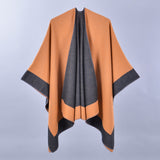 Double-Sided Frame Piping Shawl Yellow and Black