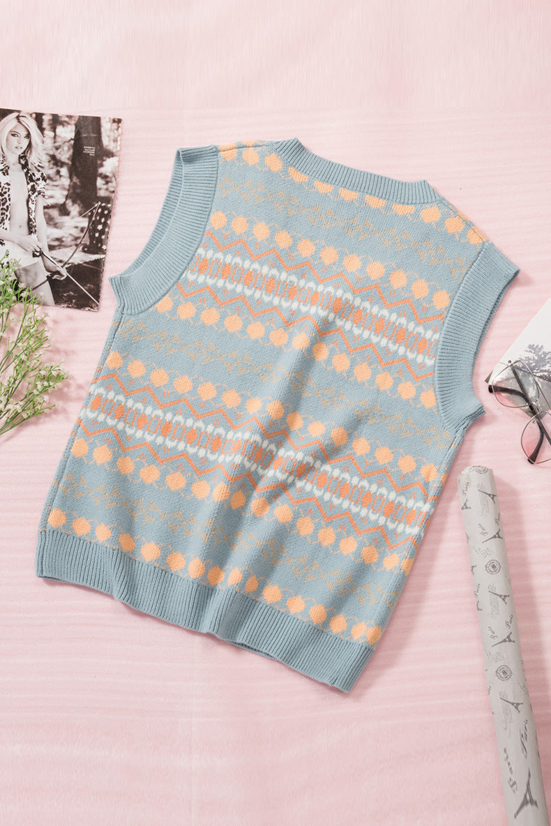 Lässiger, lockerer Pullover mit V-Ausschnitt für Damen