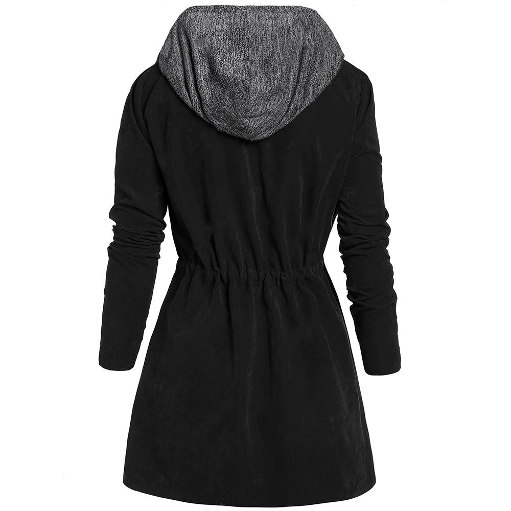 Mid-Length Hooded Cotton Padded Coat