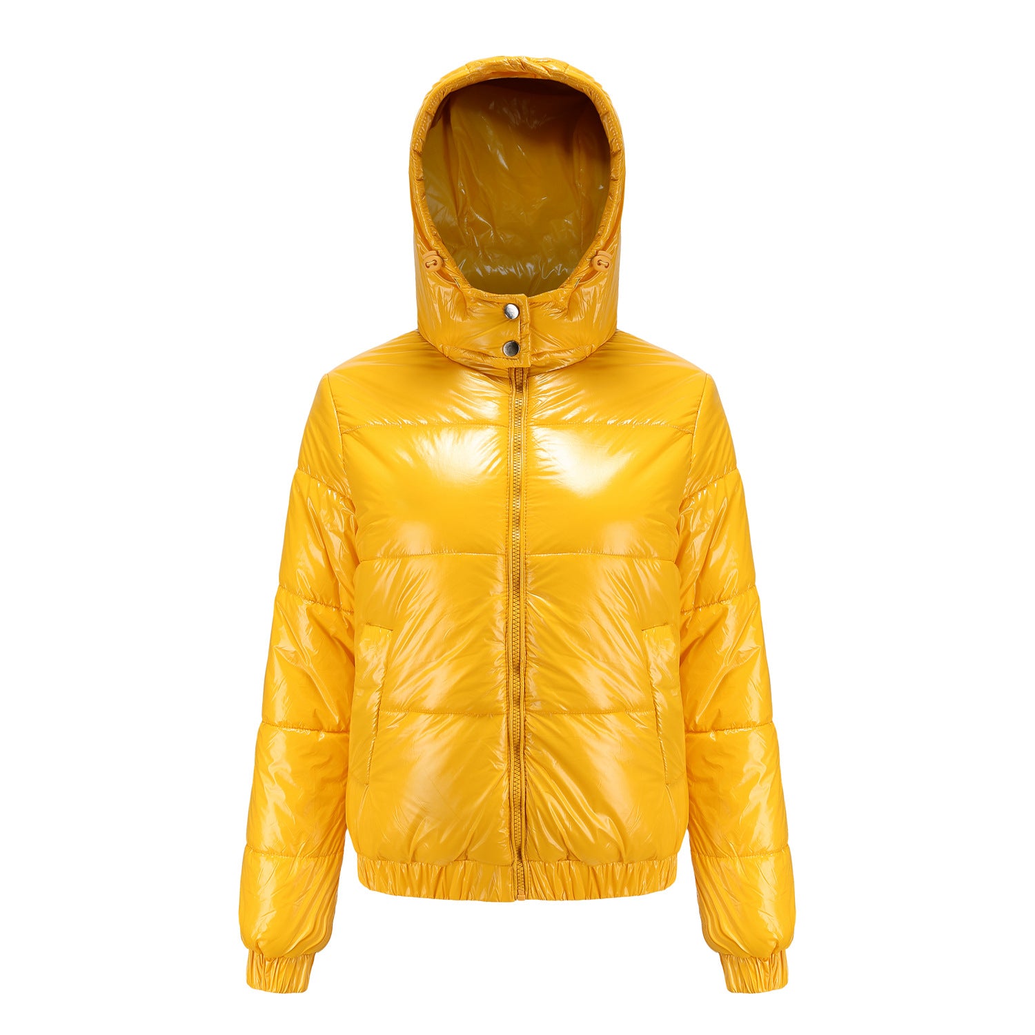 Veste matelassée à capuche en coton brillant