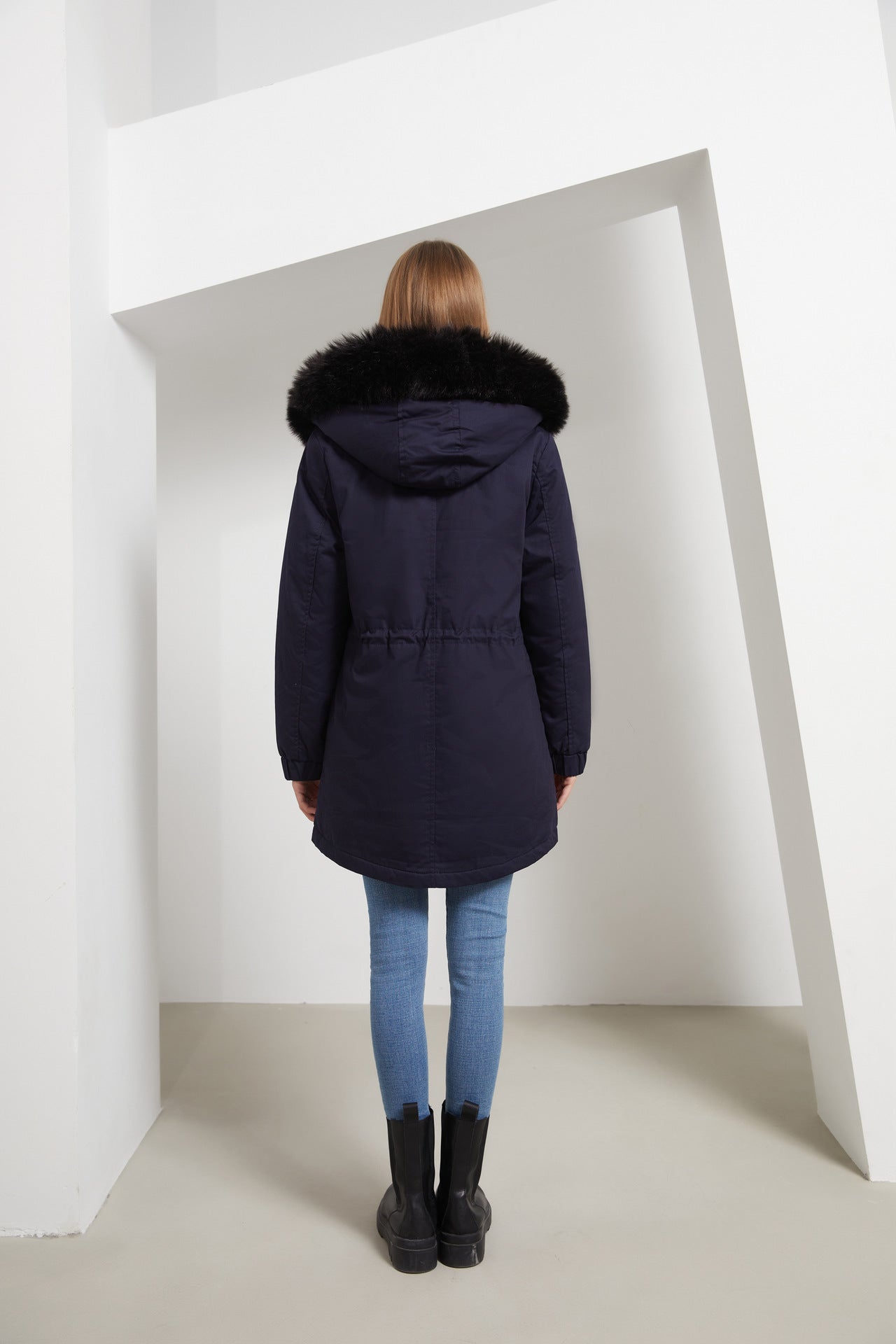 Fur Collar Hooded Winter Coat for Women