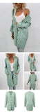 Langer Zopfmuster-Cardigan mit Knöpfen