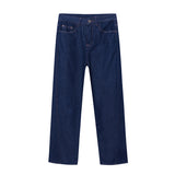 Contrast Line Wide Leg Mop Jeans