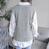 Strickweste mit Cut-Out-Twist und V-Ausschnitt für Damen