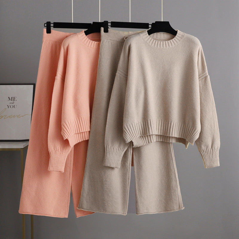 Casual Knit Sweater and Pants Two-Piece