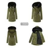 Fur Collar Hooded Winter Coat for Women