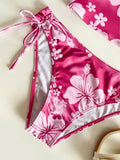 Sexy Bikini-Set mit Blumen-Ausschnitt und hoher Taille