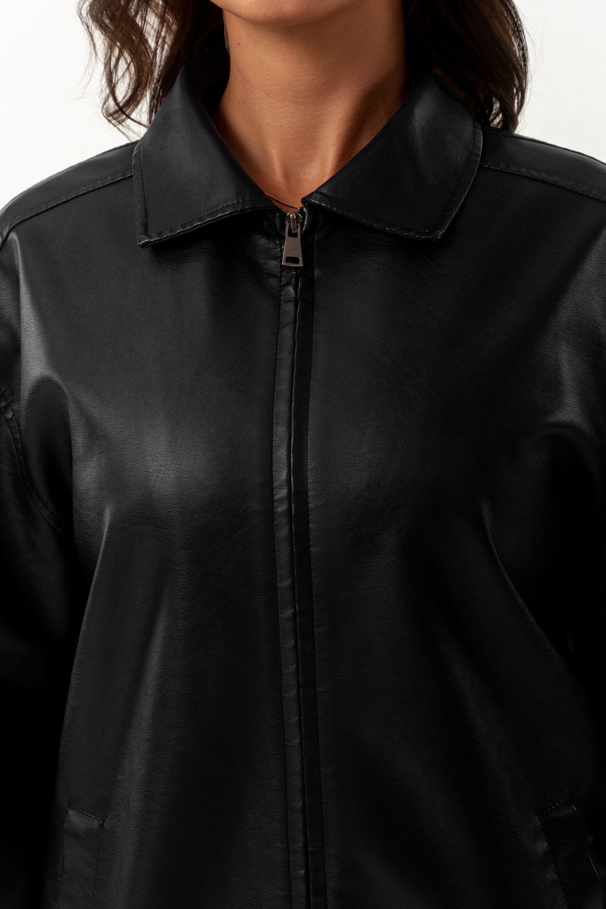 Oversize-Lederjacke für Damen