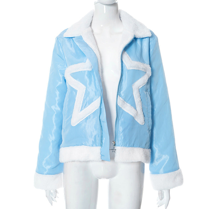 Manteau d'hiver rembourré en coton à motif doux