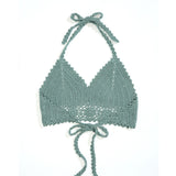 Handgehäkeltes Neckholder-Bikinioberteil mit freiem Rücken