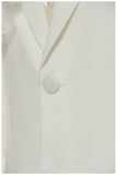3D Ruffled Asymmetric White Mesh Coat