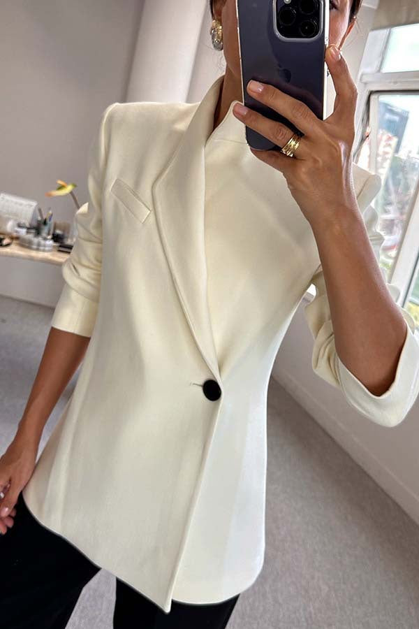 Satin Single Breasted Long Sleeve Coat