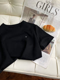 Letter Graphic Embroidered Short Sleeve T-Shirt for Women