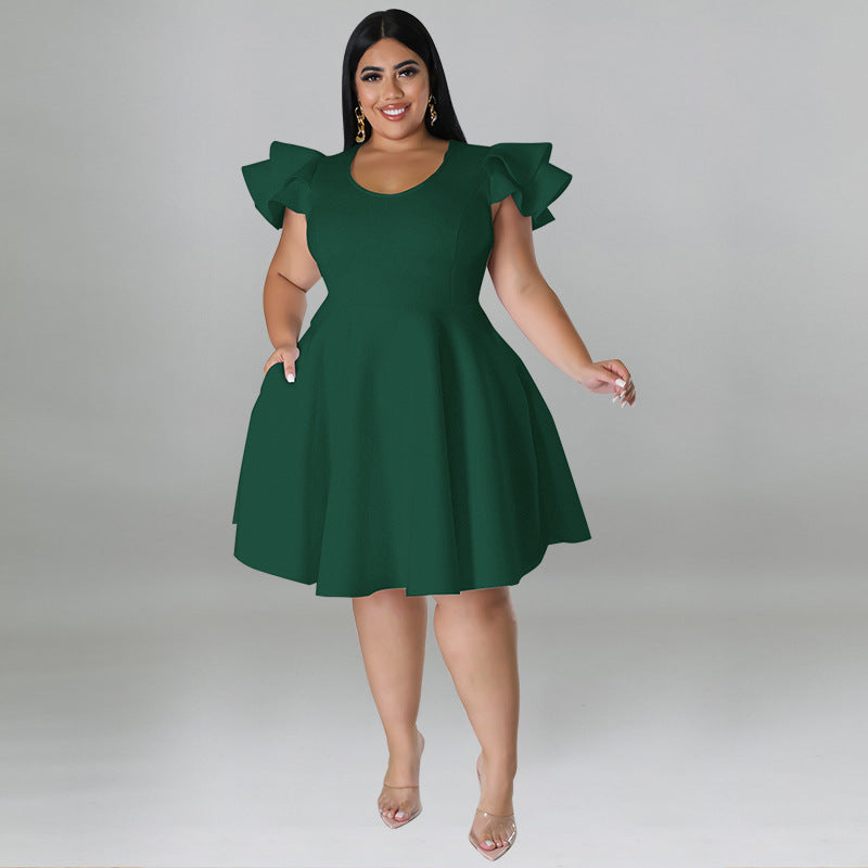 Lebendiges Swing-Kleid in Übergröße für formelle Anlässe