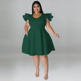 Lebendiges Swing-Kleid in Übergröße für formelle Anlässe
