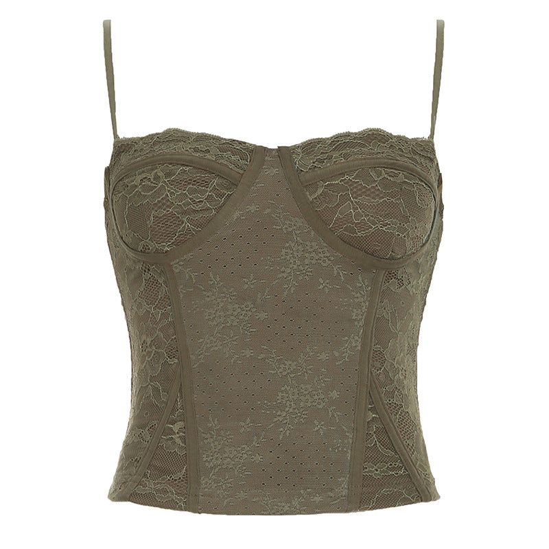 Sexy Girl Spitzen-Nähte Brust-Camisole – Nachtclub &amp; Street Inner Wear