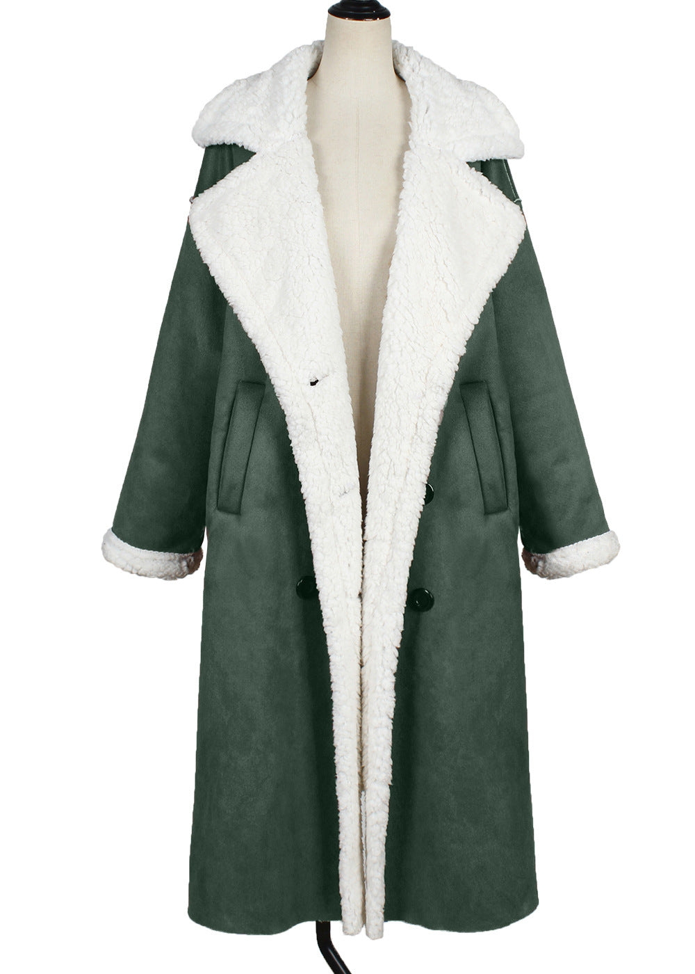 Women’s Thickened Fleece Lamb Wool Long Fur Coat