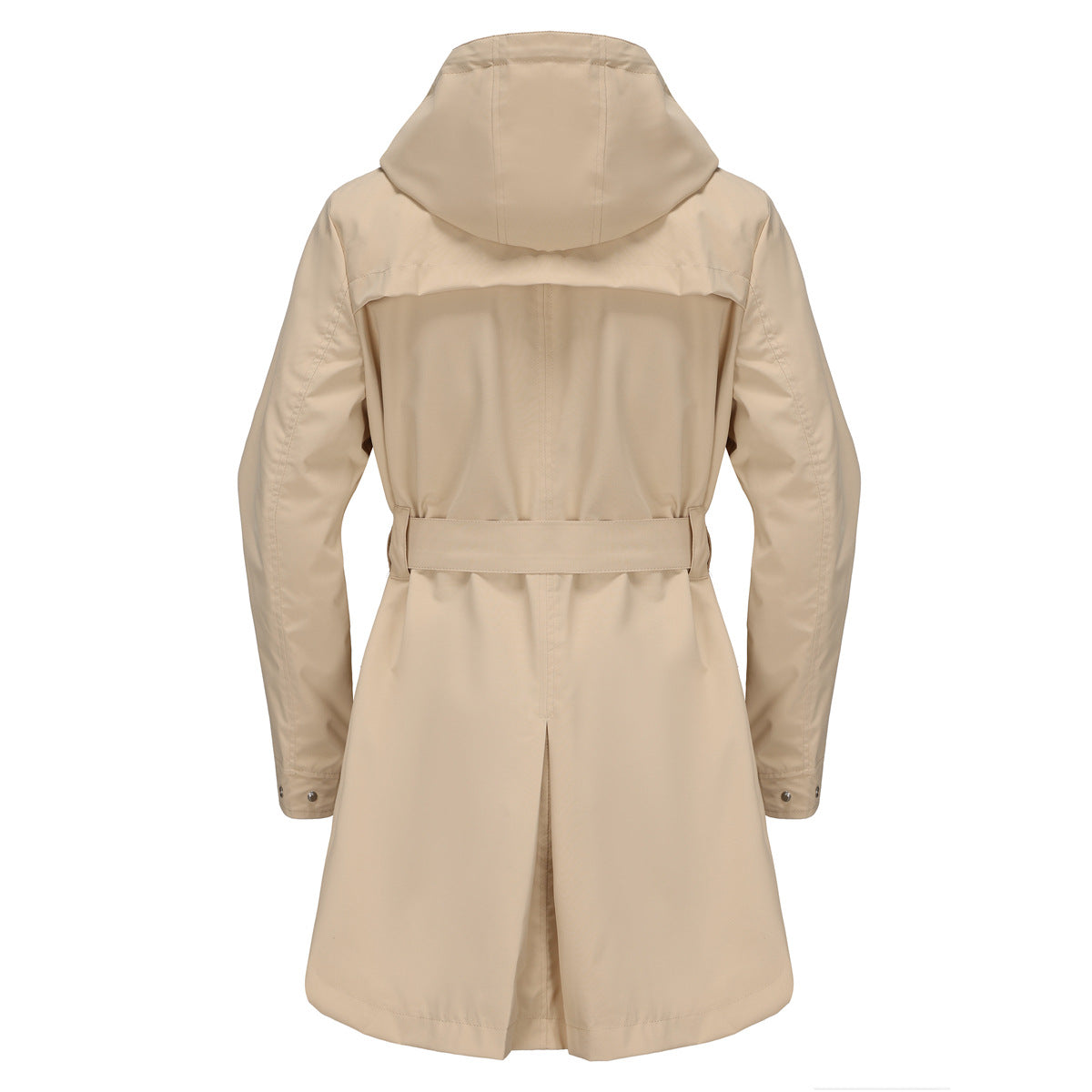 Trench-coat imperméable à capuche avec ceinture