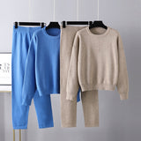 Knitted Two-Piece Sweater Outfit for Women