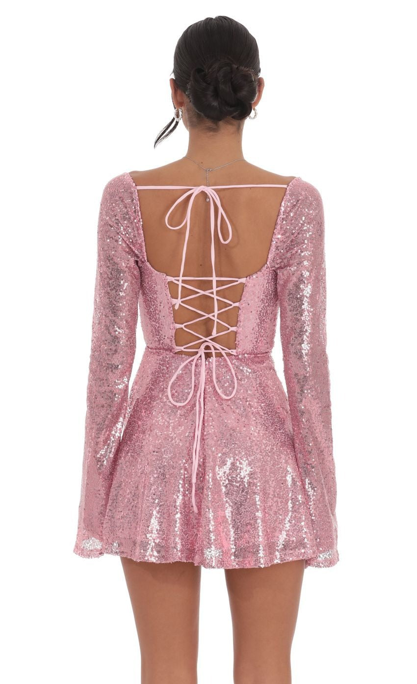 Sexy Sequined Lace-Up Suspender Party Dress