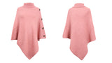 Chic Solid Color Turtleneck Cape Sweater