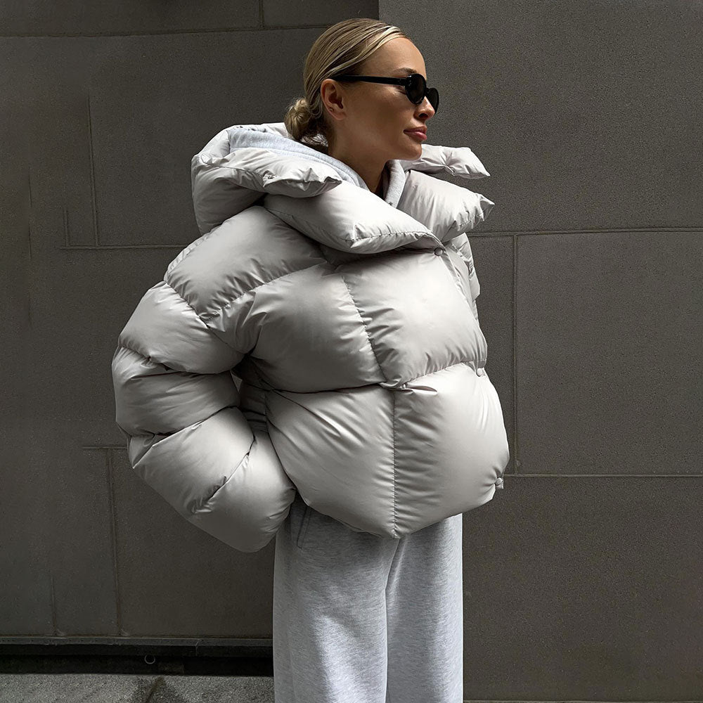Trendy Brotjacke mit Kapuze und Baumwollpolsterung