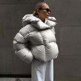 Trendy Brotjacke mit Kapuze und Baumwollpolsterung