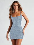 Summer Sequined Suspender Mini Dress – Sexy & Slim Fit