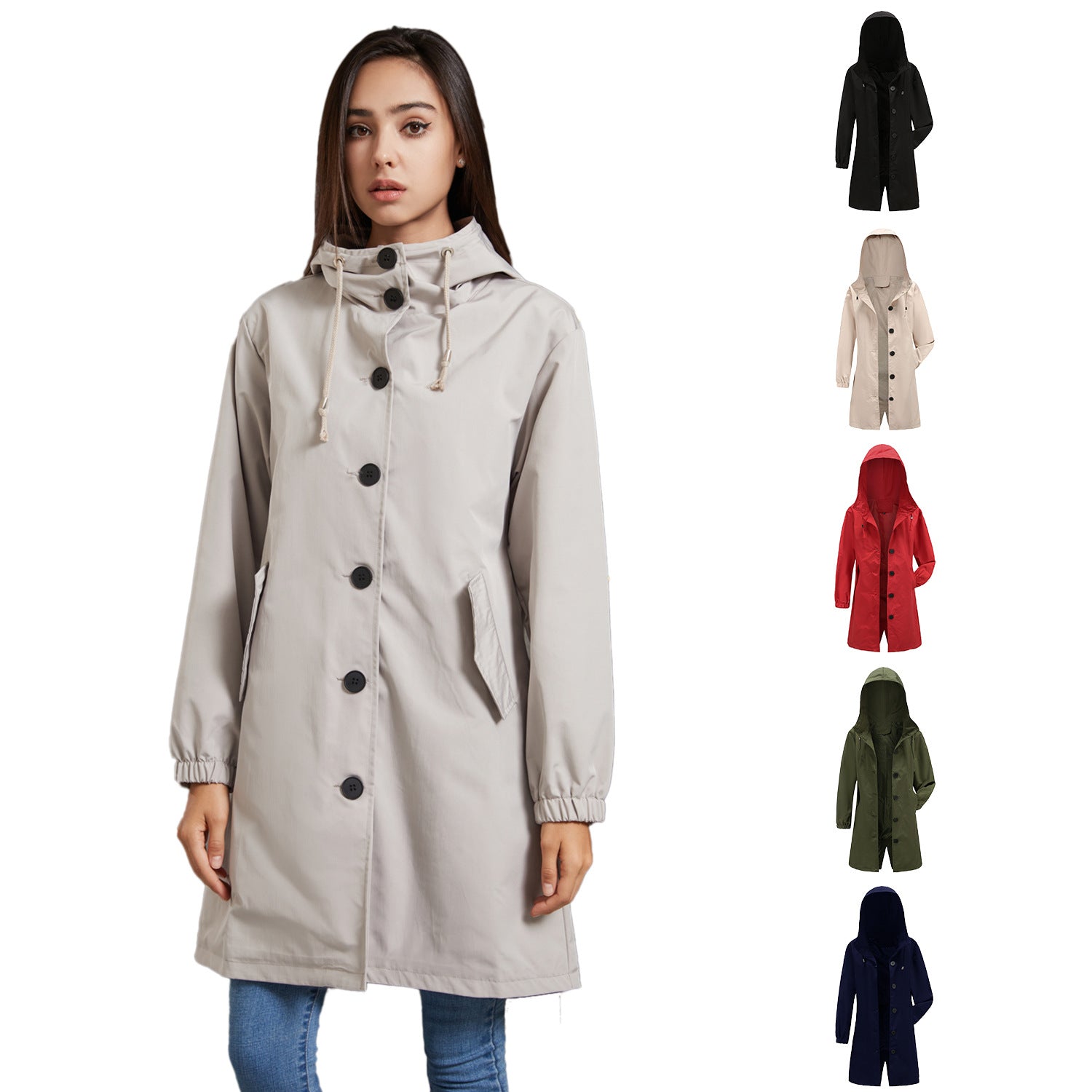 Waterproof Long Anorak Trench Coat