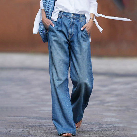 Loose Fit High Waist Mopping Pants