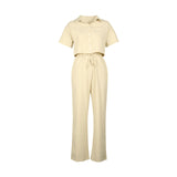 Linen Short Sleeve Two-Piece Office Set