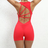 Tight Fit Peach Hip Yoga Sports Jumpsuit