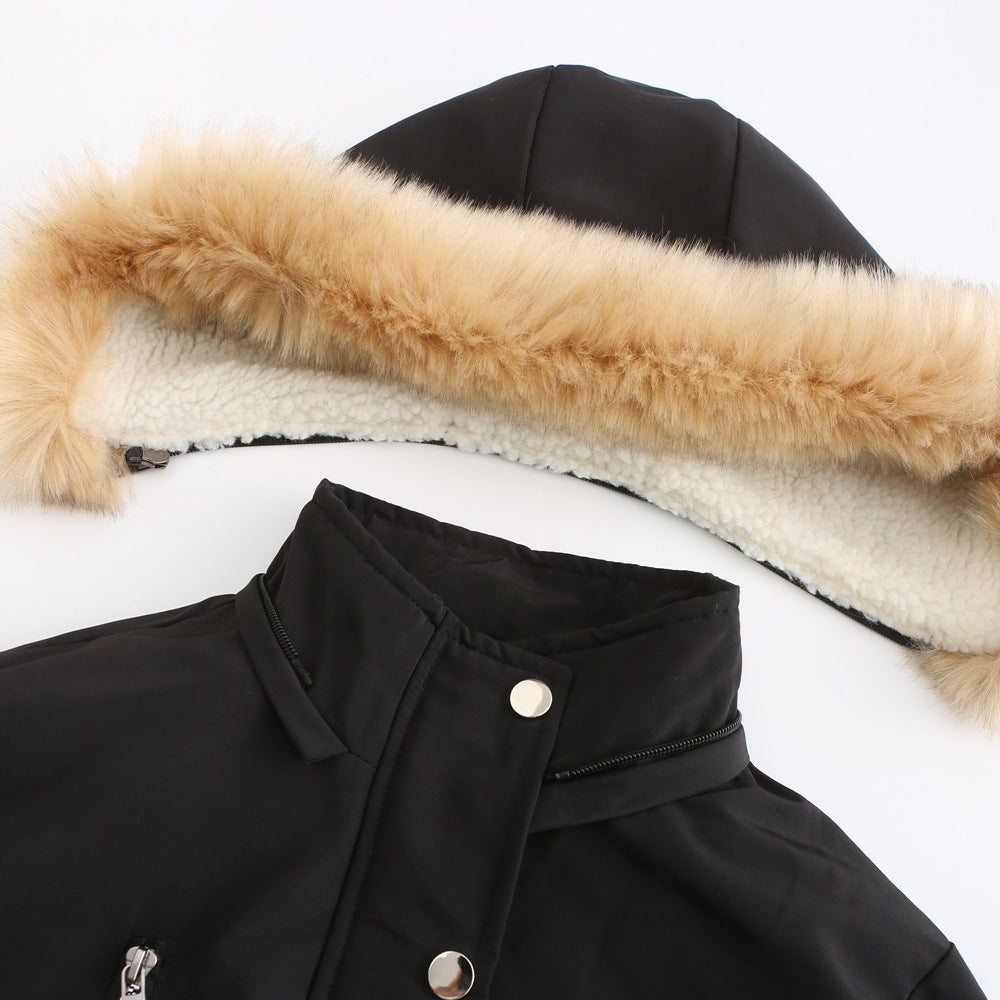 Thick Lambskin Fleece Padded Winter Coat