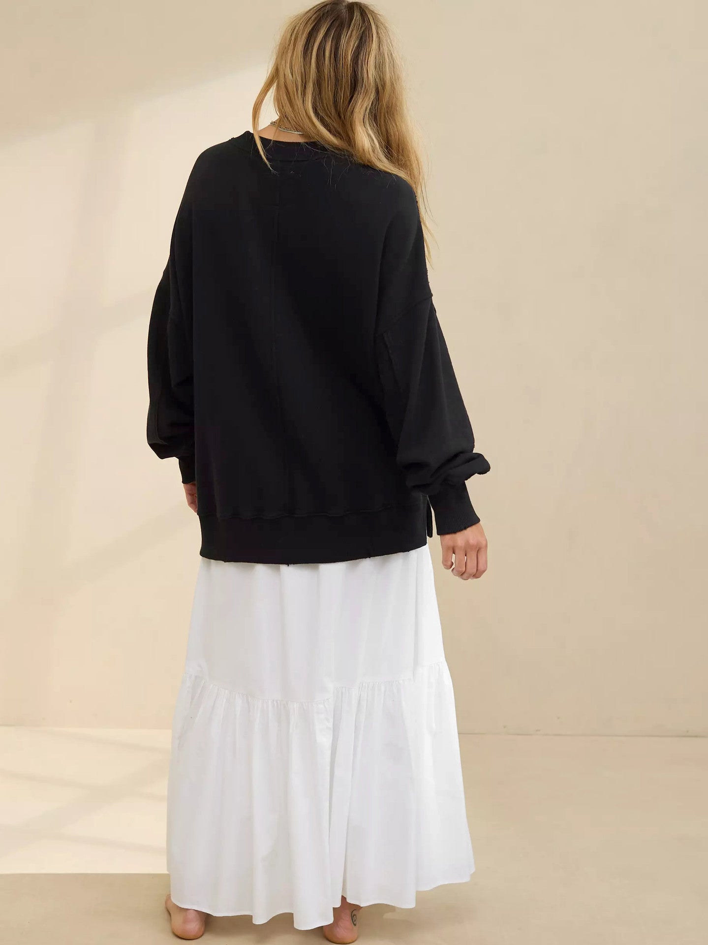 Premium-Sweatshirt mit lockerer Passform und Rundhalsausschnitt