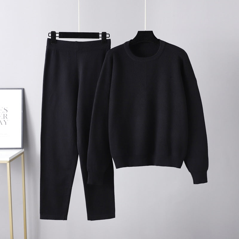 Knitted Two-Piece Sweater Outfit for Women