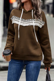 Casual Lace Hooded Sweatshirt for Women