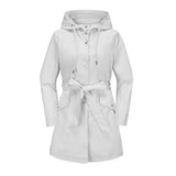 Trench-coat imperméable à capuche avec ceinture