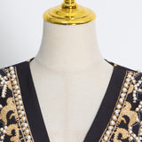 Blazer mit V-Ausschnitt und Bubble-Beads-Print