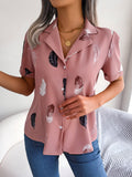 Elegante Bluse mit Federbesatz und lockerer Passform – Damenhemd