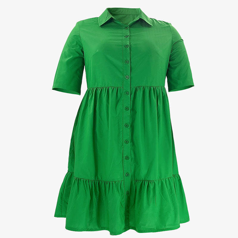 Kurzarm-Poloshirtkleid in Übergröße