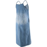 Sling-Maxikleid aus Denim in Übergröße